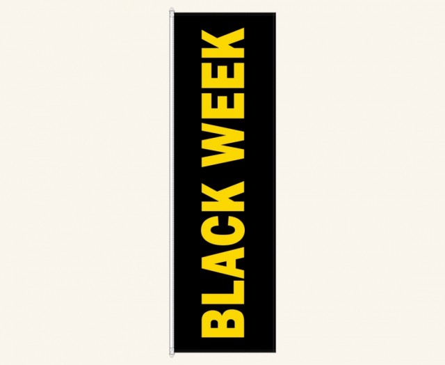 Black week flagg fra Vestflagg