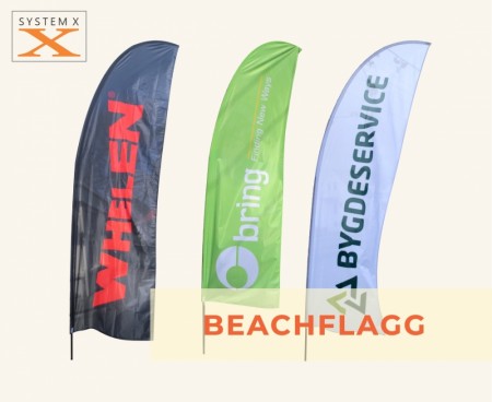 Beachflagg-sett • 3-pakning 